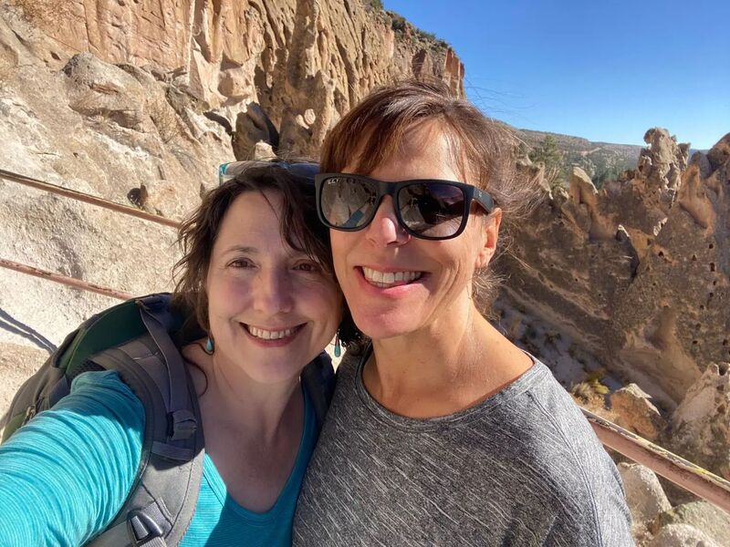 Picture of me and Bridget in Bandelier National Monument, and a link to a blog entry about artistic inspiration in Santa Fe.