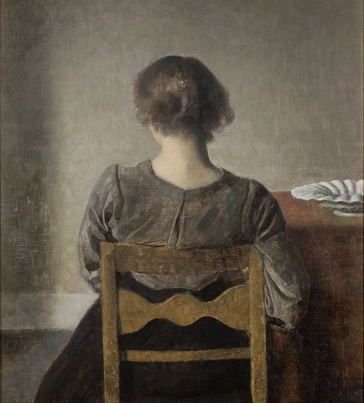 A picture of a painting by Vilhelm Hammershoi, and a link to a blog entry about his work.